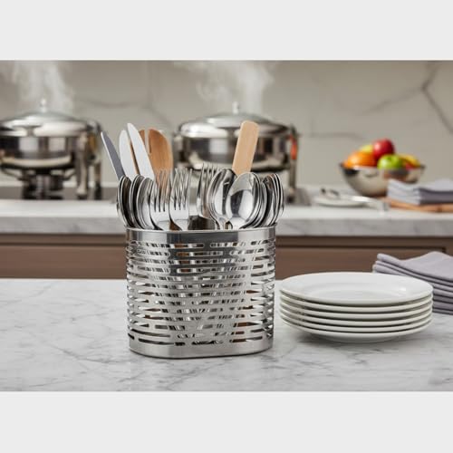 Image of FINALITY cutlery holder for kitchen accessories, Best use for spatula holder (Silver - Small Oval cutlery)