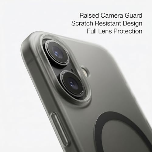 Image of amazon basics Luxury Paper Thin Case Cover for iPhone 17 | Matte Finish | Compatible with magsafe | (Black, iPhone 17)