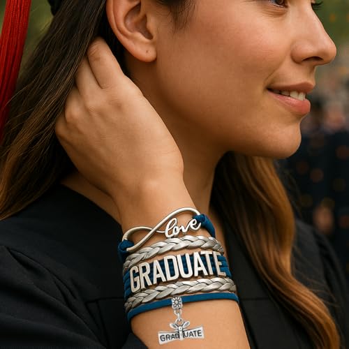 Image of Infinity Collection Graduation Bracelet Gift Graduate Jewelry for Her, Class of 2026 Keepsake, Adjustable Charm Bracelet for Women & Girls