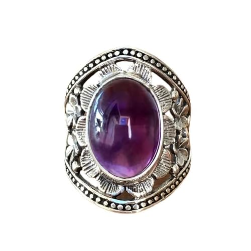 White Gold Plated Purple Cubic Zirconia Flower Hollow Engagement Rings Wedding Bridal Band Promise Rings Evening Parties Anniversary Valentine's Day Gifts Eternity Bands for Women