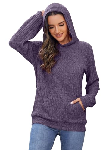 Image of Bosmeer Womens Long Sleeve Shirts Kangaroo Pocket Fashion Hoodies Pullover