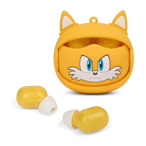 Image of Sakar - Wireless Earbuds Sonic, True Wireless Bluetooth Earbuds with Active Noise Cancelling, in-Ear Headphones with Charging Case, Tails Yellow