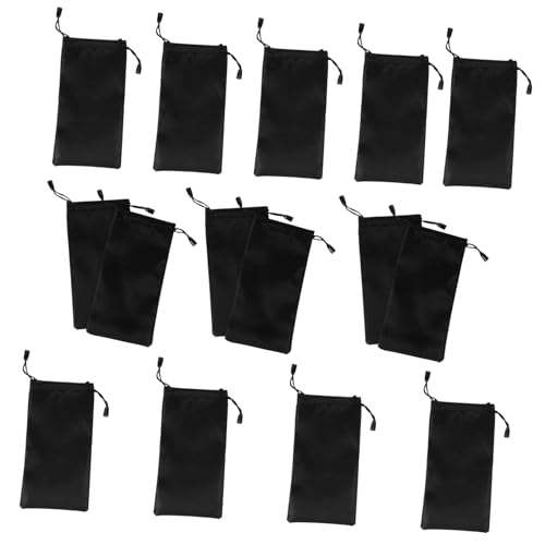 SHERCHPRY 15 Juegos Bolsa De Gafas Fiesta Estuche Para Anteojos Bolsa De Anteojos Titular De Gafas Suave Estuche Para Gafas Carcasa Dura Largo Estuche De Anteojos Lentes Delgado Tela Black