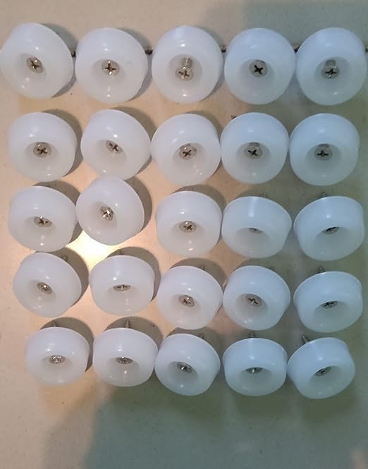 Priya ENTERPIRSES Plastic Buffer/Bush/Pad/End Cap with self Tapping SS Screws Buffer/Bush Size 1 Inch Suitable for Furniture Base Protection Available in White Color (Pack of 16 Pcs) (B0D4F3XNC5) Amazon Price History, Amazon Price Tracker