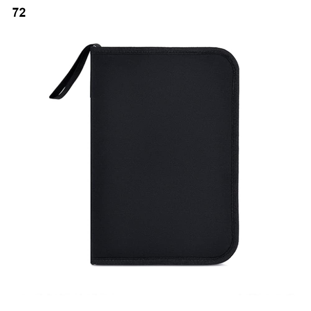SagaSave Pencil Case Black Organizer, Oxford Cloth Pencil Holder Display Bag Pen Pouch with Interior Zipper 72 Slot - Image 2