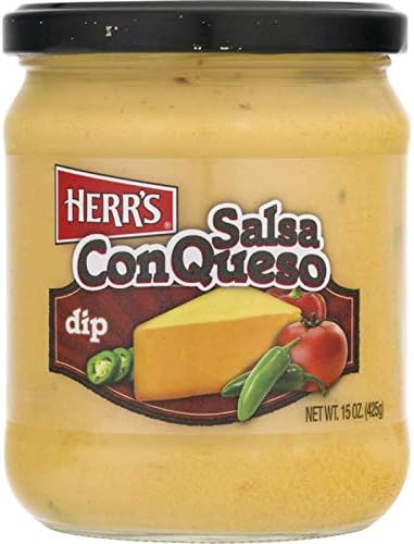 Herr's Salsa Con Queso Dip, Made With Real Cheese- 15 oz. Jars (2 Jars)