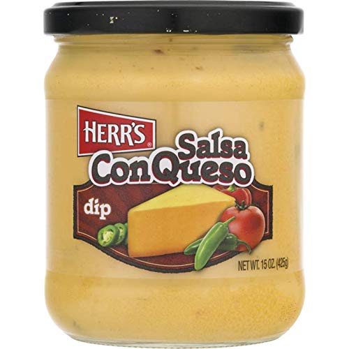 Herr's Salsa Con Queso Dip, Made With Real Cheese- 15 oz. Jars (2 Jars)