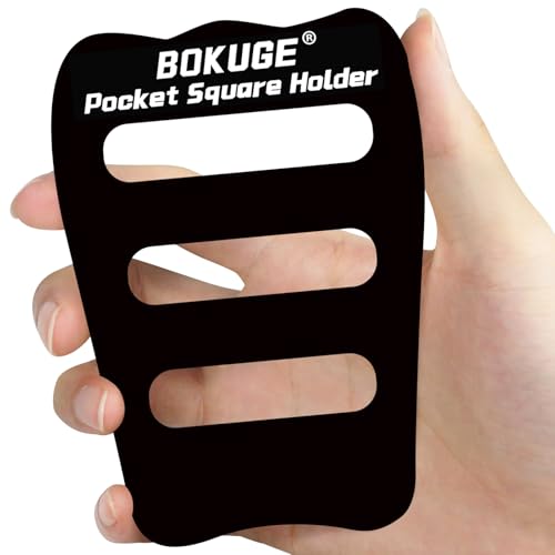 BOKUGE Pocket Square Holder,Keeps Pocket Squares for Men in Place，Fashionable Suit Accessories for...