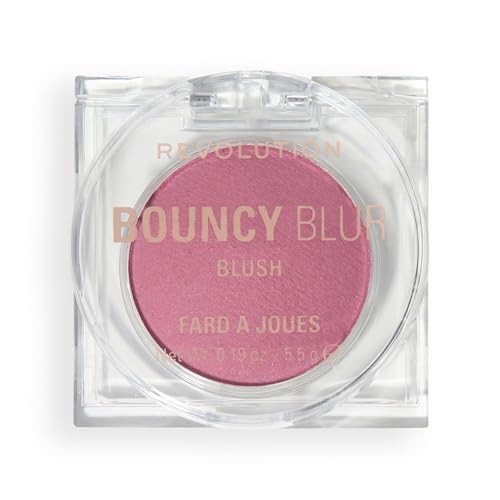 Revolution Bouncy Blur Blush, Maquillaje para Mejillas y Labios, Fórmula Modulable con Efecto Difuminado, Blurry Rose, Vegano y Libre de Crueldad Animal