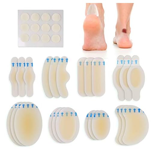 LotFancy Blister Bandages, 24PCS Blister Pads and 12 Dots Acne Plaster, Gel Blister Cushion - 8 Size Waterproof Hydrocolloid Seal Adhesive Bandages for Foot, Toe, Heel Blister Prevention & Recovery