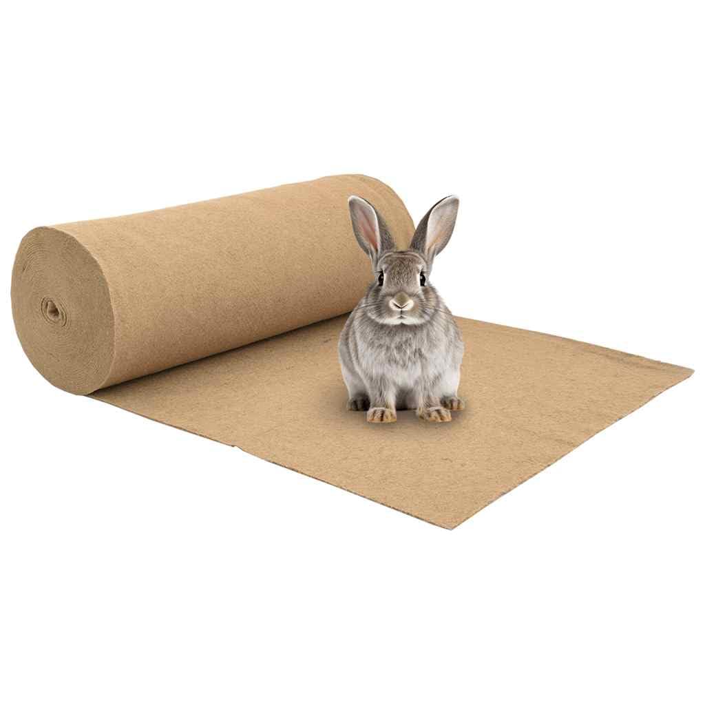 Esterilla para roedores de cáñamo, 1 x 25 m, 5 mm de grosor, se puede cortar y retiene la humedad para suelo de jaula, cama higiénica para conejos, cobayas, hámsters, caja de transporte