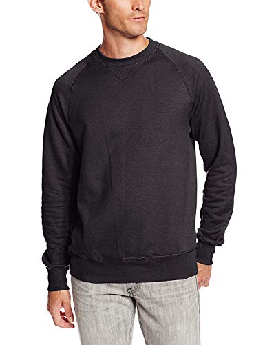 Hanes Nano Mens Premium Lightweight Pullover Crew Sweatshirt Vintage Black