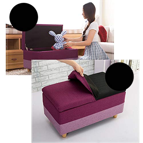 Banc à chaussures violet résolvant le manque de rangement dans l'entrée