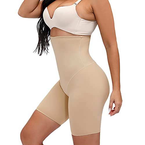 Womenâ€™s Hi-Waist Shapewear Tummy Control Underwear Thigh Slimmer Body Shaper Shorts (Beige, Small)