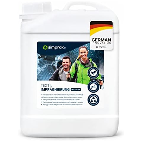 simprax® Textil Wash-In Imprägnierung - Klimaneutrales Imprägniermittel. Umweltfreundliche Einwaschimprägnierung für Funktions- & Outdoortextilien wie Gore-Tex, etc. Waschmaschine o. Handwäsche Cover