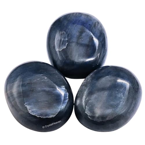 Image of Certified Blue Aventurine Crystal Palm Pebbles Stones for Anxiety Stress Relief Massage - AAA Grade Original Healing Gemstone Agate Palm Stone for Yoga Meditation Spiritual Reiki Feng Shui