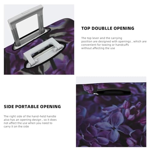 Lilac Luggage Cover Washable Elasticated Luggage Covers for Suitcase tsa Approved Stylish Dust and Scratch Resistant Luggage Case Protector for Kids and Adults -4