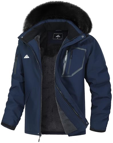 MAOYSSEN Men's Waterproof Ski Jacket Warm Winter Snow Coat Mountain Windbreaker Fur Hooded...