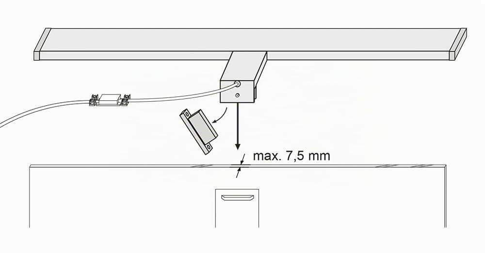 SEBSON LED Lampada da Specchio per Bagno 80cm, IP44, 15W, 1000lm | Lampada morsetto + Armadio, Bianco neutro 4000K - 800x108x39mm