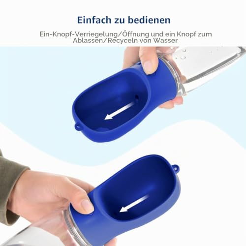 WePet Tragbare Hunde-Wasserflasche, 350 ml, Auslaufsicherer Trinknapf für Hunde – Praktisch für Spaziergänge, Wandern & Reisen – Aus lebensmittelechtem Kunststoff