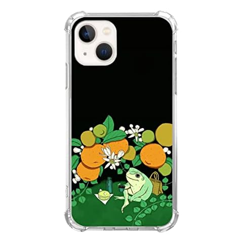 Eurdosmk Frog Drinking Coffee Case Compatible with iPhone 14 Plus, Hippie Cute Cool Frog Case for iPhone 14 Plus for Teens Men and Women, Trendy Cool TPU Bumper Phone Case Cover Cover