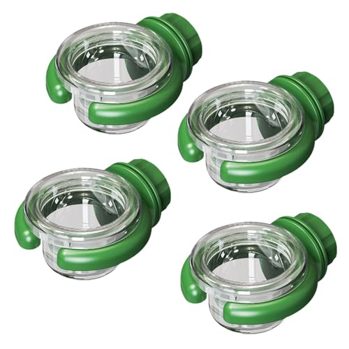 FewNvWa 4 Piezas Comedero Bebedero para Pájaros Recipiente Transparente de PP Doble Función Instalación Colgante Práctica Apto para Jardín Exterior Decoración, Verde
