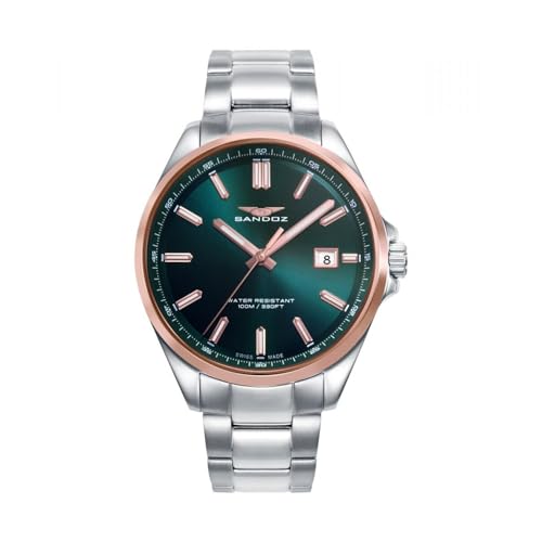 Imagen de Sandoz Reloj Hombre Acero Verde Swiss Made Casuel 83001-67