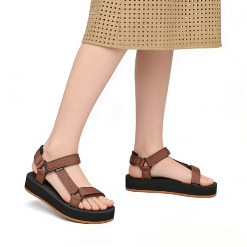 Image of Sport Walking Water Sandals for Women with Arch Support & Adjustable Straps Platform Sandals Women Height Increase