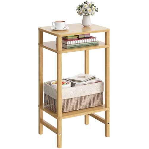 YUFAM Side Table End Table Tall Night Stand 3-Tier for