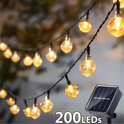 Guirnaldas solares exterior para iluminar patios sin enchufes 50 LED 2