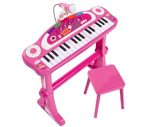 Simba 106830690 - My Music World Girls Standkeyboard, 31 Tasten, Licht und Sound, 55cm, ab 3 Jahre