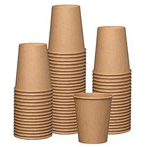 Comfy Package GUSTO [8 oz. – 100 Pack] Kraft Paper Hot Coffee Cups- Unbleached