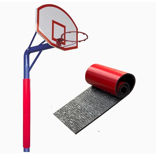 Basketball Pole Pad – Weatherproof Padding for Round & Square Basketball Poles, Ideal for Basement Pole Padding & Garage Pole Wrap, Easy Installation Impact-Resistant (Red)