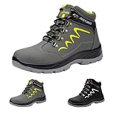 Botas impermeables hasta el tobillo para hombre, para caminar, senderismo, mochilero, con cordones, cómodas, duraderas, antideslizantes, para exteriores, senderismo, camping, Green, 39 EU