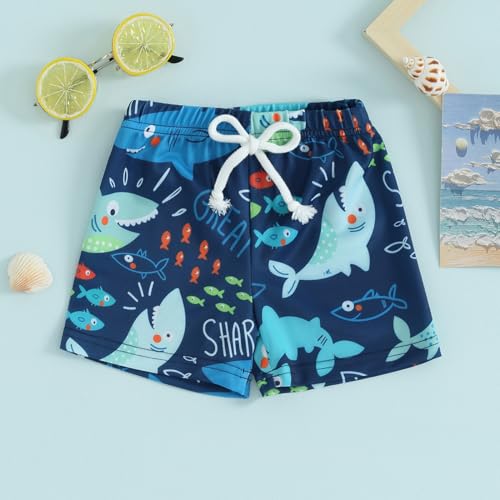 Thilsidee Calção de banho unissex para bebês, meninos, meninas, estampado, short de banho, roupa de