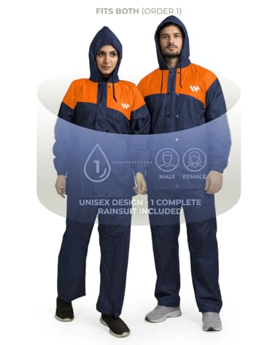 Image of Ranger Unisex 1 Set Rain Suit with Hooded Jacket & Trouser | TPU Coated Bike Riding Wear with Seam Sealed Protection