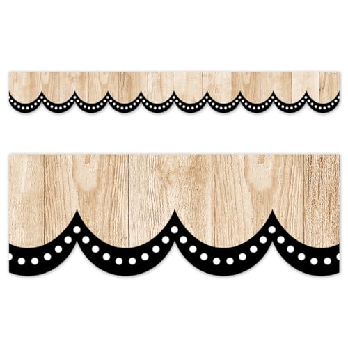 Décoration de salle de classroom : bordure en bois pour tableau d'affichage festonnée