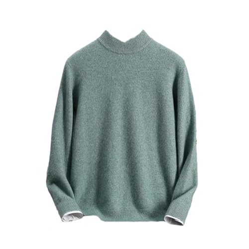 Men'S Premium Cashmere Mock Neck Pullover Sweater Casual Long