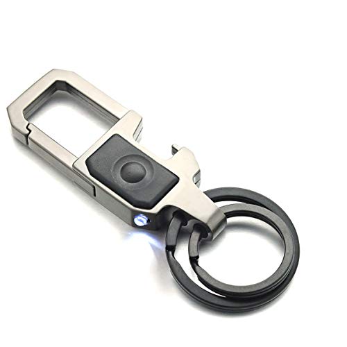Preisvergleich Produktbild Beschriftung Schlüsselbund Led Lichter Lampe Bier Opener Flasche Schlüsselanhänger Ring Männer Auto Schlüsselbund, schwarz leer