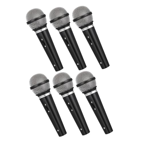 KICHOUSE 6 Piezas Micrófono Simulado Juguete Falso Simular Micrófono Accesorio De Micrófono De Simulación Jugar Accesorio De Micrófono Adorno De Micrófono Negro El Plastico