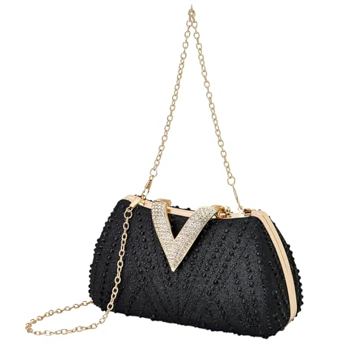 Image of SH Clutch Purse Rhinestone Clutch Purses for Women Glitter Prom Purse