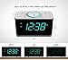 Emerson ER100401 Smartset 15Watt Ultra Fast Wireless Charging Dual Alarm Clock Radio with Bluetooth Speaker, USB Charger, Cyan LED Night Light and 1.4