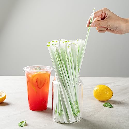 Pitillos desechables verdes 21 cm, pack de 100 miniatura 5