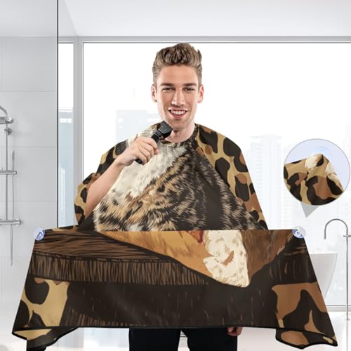 Capa de Barbero Impermeable ALZA Retro Cats 140x165cm miniatura 7
