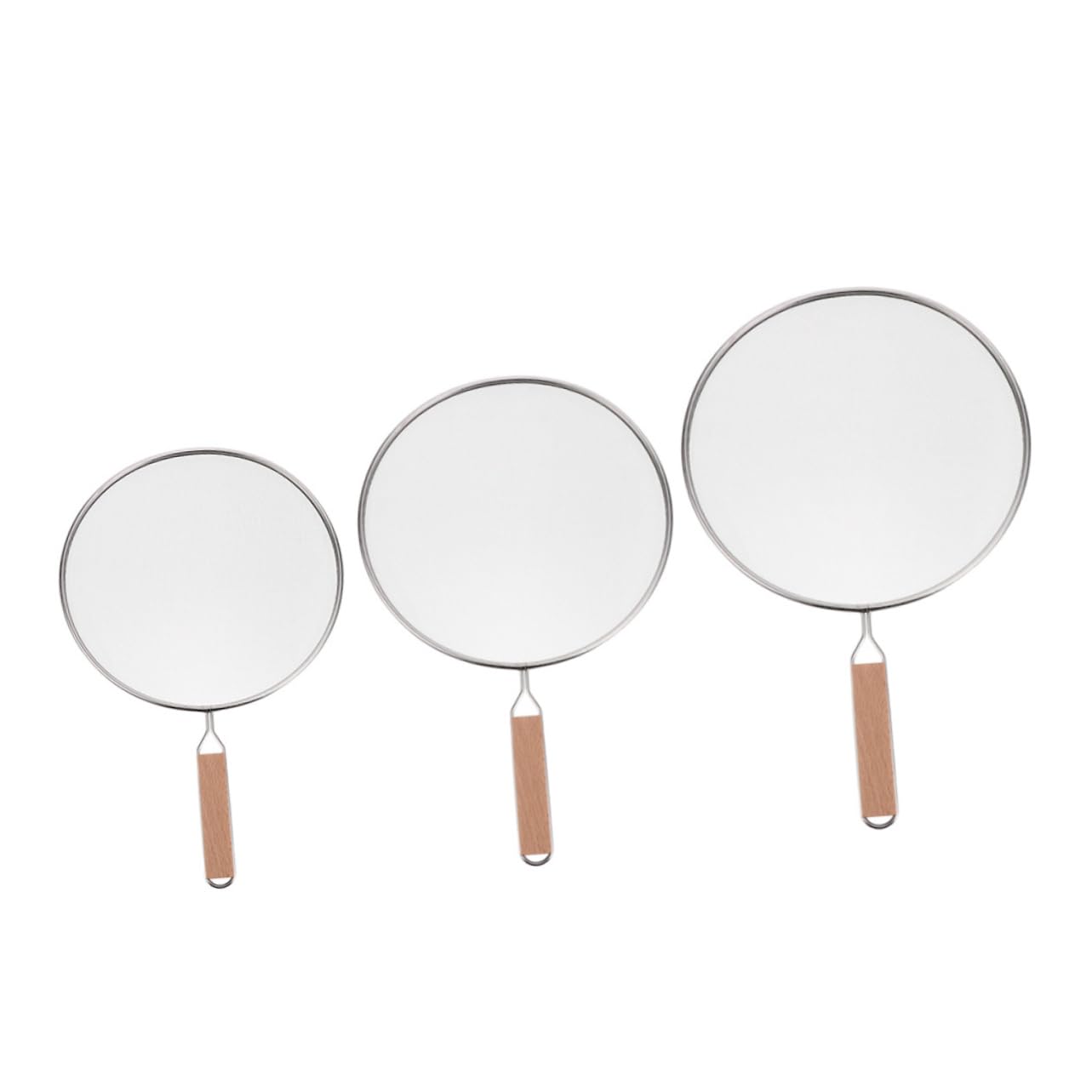 Cabilock 3Pcs Stainless Steel Kitchen Splatter Guard Splash Fine Mesh Lids Essential Cooking Gadget for Oil Protection and Heat Retention