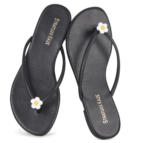 Stratuxx Kaze Flip Flops for Women Open Toe Slide Flat Sandals Casual Summer Beach Thong Slippers3