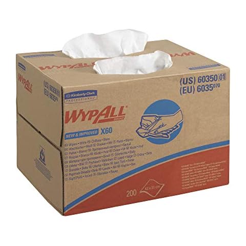 WypAll X60 Cloths 6035 - 1 BRAG box x 200 cloths, white Cover