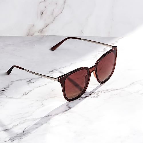 Image of Trendy TAC Polarized Square Sunglasses for Women Men, Oversized Lightweight TR90 Frame UV400 Protection