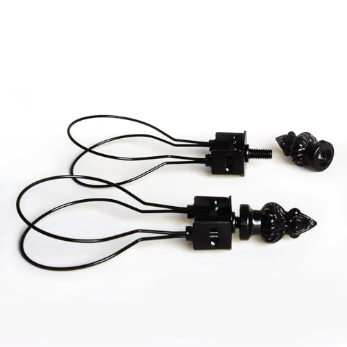 Image of GY & CK Lampshade Clip Adapter Light Bulb Adapter Includes Decoration Finial, Spring Clip for Light Bulbs (Black)