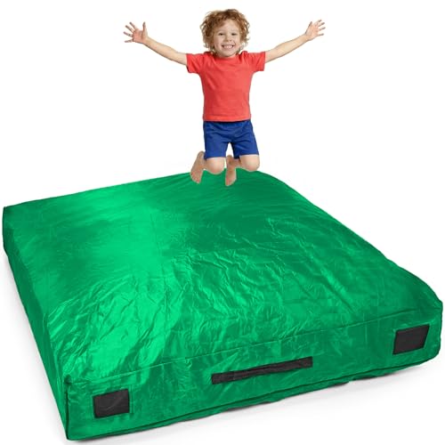 SaferBounce Crash Pad for Kids Sensory | Big 5Ft x 5Ft Or 3Ft x 4Ft | Autism Sensory Crash Mat for Jumping & Play | Crashpad | Soft Foam Landing Pad for Kids | Giant Pillow Mat | Climbing & Gymnastics